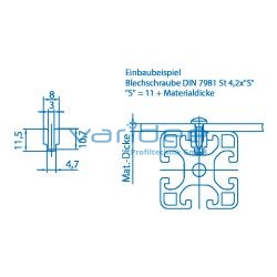 Schraubleiste 8 Al (2 Meter)