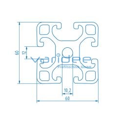 Profil 12 60x60 leicht (3 Meter)