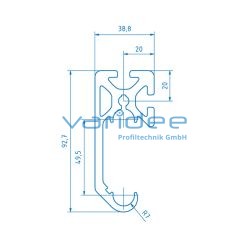 C-Schiene, Schienenprofil 8 (3 Meter)