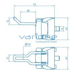 Haken 8 50x20, grau