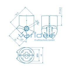 Verbinder D30-45° Al