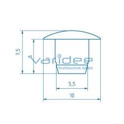 Abdeckkappe 6 D 5,5, schwarz