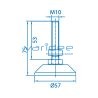 Stellfuß D60 M10x75