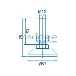 Stellfuß D60 M12x75