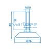 Stellfuß D80 M10x80