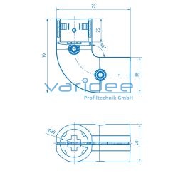 Stoßverbinder D30-90° R25 Al