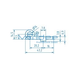 Scharnierlappenprofil V8 e leicht (3 Meter)