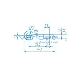 Scharnierlappenprofil V8 z leicht (3 Meter)