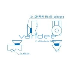 Befestigungssatz 6 für Winkel 6 30 / Lasche 6 30, verzinkt