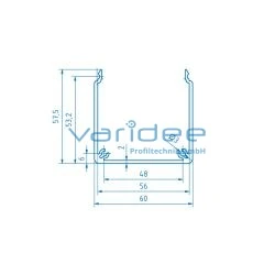 Kanalprofil U 60x60 SE (Zuschnitt)