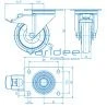 Lenkrolle D125 Doppelfeststeller mit Anschraubplatte 140x110
