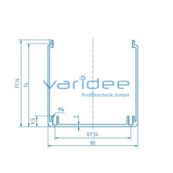 Kanalprofil U 80x80 (Zuschnitt)