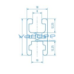 Klemmprofil 8 32x18 (3 Meter)