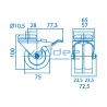 Doppel-Lenkrolle D75, Doppelfeststeller, verzinkt