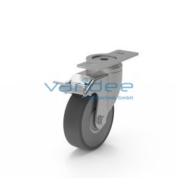 Lenkrolle D100, Doppelfeststeller, Anschraubplatte