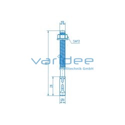 Bodenbefestigungssatz M8x95, verzinkt