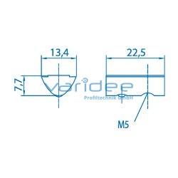 Nutenstein 8 St M5 mit Steg, verzinkt