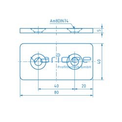 Lasche 8 40, alufarbig lackiert