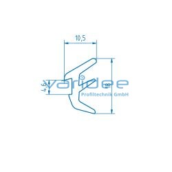 Dichtprofil 8 2-4 mm, grau (100 Meter)