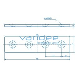 Lasche 8 160x40, schwarz