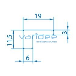Profilleiste 8 19x11,5 (6 Meter)
