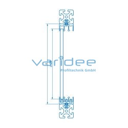 Schiebetür-Führungsprofil 8 40x20 oben (Zuschnitt)