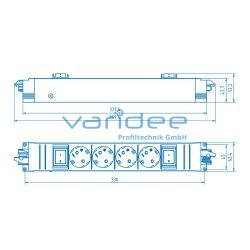 System-Steckdosenleiste Alu (4-fach)
