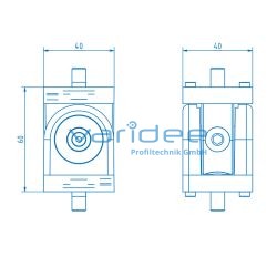 Schwenklager 8 40x40 Al