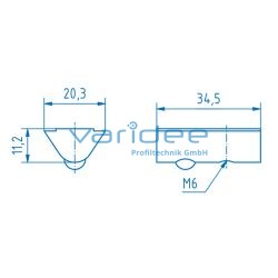 Nutenstein 12 St M6 mit Steg, verzinkt