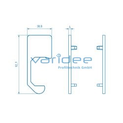 C-Schiene, Schienenprofil-Abdeckkappensatz 8, schwarz