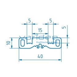 Schiebetür-Führungsprofil 8 40x10 (3 Meter)