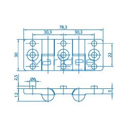 Doppelscharnier 6 PA