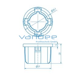 Abdeckkappe Rohr D30, grau