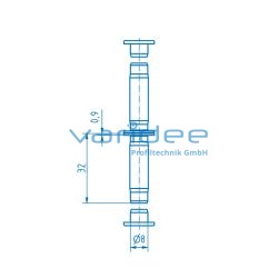 Scharnier Al leicht, Bolzensatz D6