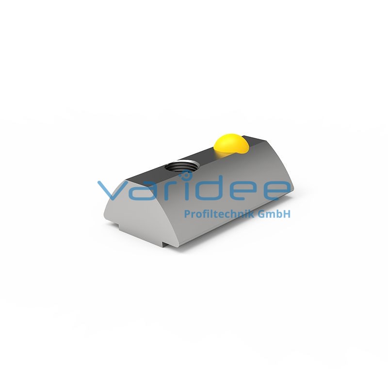 Nutenstein 8 St M5 mit Steg, mit Federkugel gelb, verzinkt