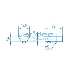 Nutenstein 8 St M5 mit Steg, mit Federkugel gelb, verzinkt