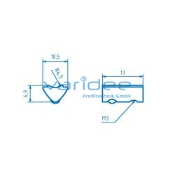 Nutenstein 6 St M3 mit Steg, verzinkt