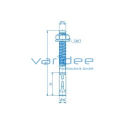 Bodenbefestigungssatz M10x95, verzinkt