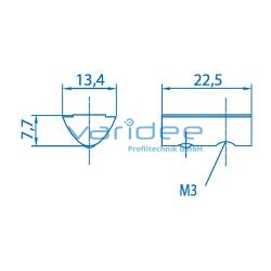 Nutenstein 8 St M3 mit Steg, verzinkt