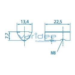 Nutenstein 8 St M8 mit Steg, verzinkt