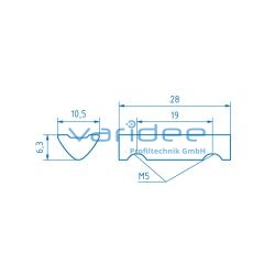 Nutenstein 6 St 2xM5-28, verzinkt