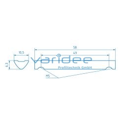 Nutenstein 6 St 2xM5-58, verzinkt