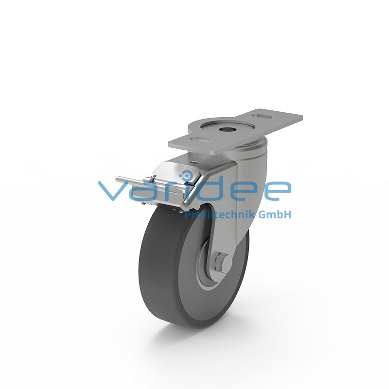 Lenkrolle D100, Doppelfeststeller, Anschraubplatte