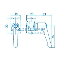 Gelenk 5 20x20 mit Klemmhebel