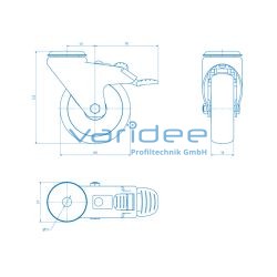 Lenkrolle D100, Doppelfeststeller, schwarz