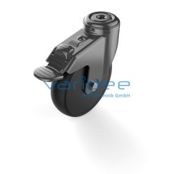 Lenkrolle D125, Doppelfeststeller, schwarz