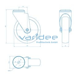 Lenkrolle D125, antistatisch, schwarz