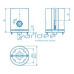 Anschluss 8 D30-90° Al