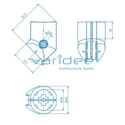Verbinder D30-45° Al