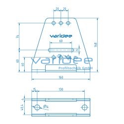 Stellfußsatz 8 St 148x160, verzinkt